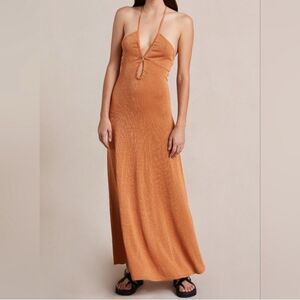 NWT Bec + Bridge x Free People Desert Sun Indya Knit Maxi Cutout Dress Size 12